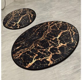 SET 2x Tappeto bagno GOLDES 60x100 cm nero/oro