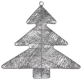 Decorazione Natalizia Argentato Albero di Natale 36,7 x 0,2 x 37,5 cm Metallo Plastica