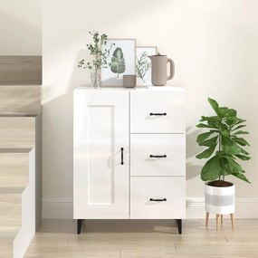 Credenza 69,5x34x90 cm in legno multistrato bianco lucido