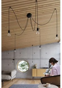 Sollux SL.0369 - Lampadario a sospensione con filo EDISON 1 1xE27/60W/230V ragno nero