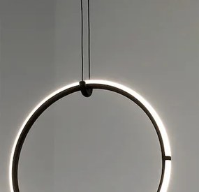 Flos Arrangements Round Small Lampada 40 cm a sopensione a luce diffusa senza rosone in alluminio Nero