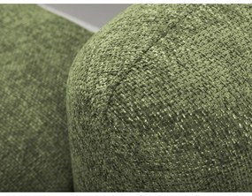 Divano angolare verde allungabile/con contenitore (con penisola a sinistra/con chaise lounge) con rivestimento in ciniglia Mele – Makamii