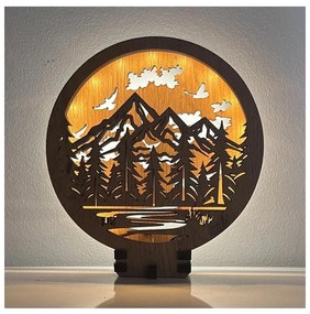 Li-Go 23583/DUB2 - Lampada da tavolo decorativa a LED dimmerabile, 12W/230V, 20x22 cm, rovere