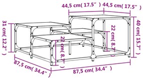Tavolino Salotto Rovere Sonoma 87,5x87,5x40cm Legno Multistrato