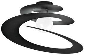 Plafoniera moderno Spirale Ø 50 cm nero IP20, 1XE27
