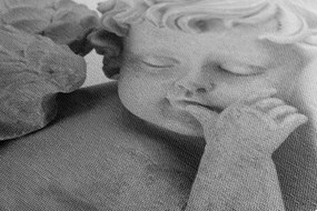 Stampa su tela – Angioletto dormiente in bianco e nero