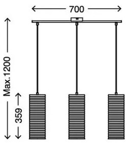 Briloner 4313-038 - Lampadario a sospensione con filo 3xE27/60W/230V