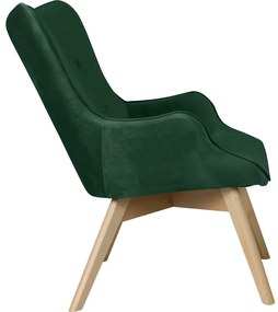 Poltrona verde scuro con rivestimento in velluto Niko – Ropez