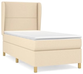 Giroletto a molle con materasso crema 90x200 cm intessuto