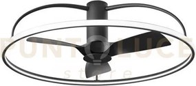 Plafoniera led ventilatore magnus nero 80w 9400lm cct 3000k-4000k-6...