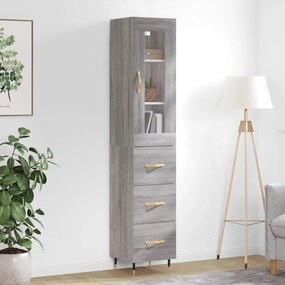 Credenza Grigio Sonoma 34,5x34x180 Cm İn Legno Multistrato /