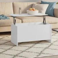 Tavolino da Salotto Bianco 102x55,5x52,5 cm Legno Multistrato 809665