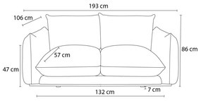 Divano blu 193 cm Ernest – Bobochic Paris
