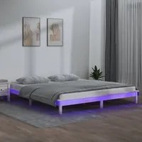 Giroletto LED Bianco 180x200cm Super King in Legno Massello 820622