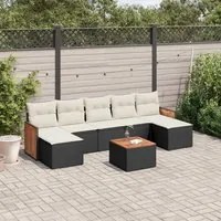 Set Divani da Giardino con Cuscini 8 pz Nero in Polyrattancod mxl 114804