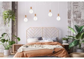 Lampadario a sospensione con filo MIROS 5xE27/60W/230V ragno bianco/rame