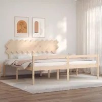 Letto per Anziani con Testiera 200x200 cm in Legno Massellocod mxl 101031