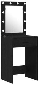 Set di toeletta 3 pezzi con led nero in legno ingegnerizzato