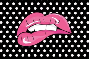 Carta da parati autoadesiva – Labbra rosa pop art