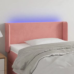 Testiera A Led Rosa 83x16x78/88 Cm İn Velluto /