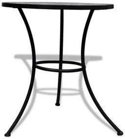 Tavolo da Bistrot Nero e Bianco 60 cm a Mosaico