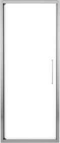 Porta doccia battente L 77-81 cm x H 195 cm per nicchia in vetro trasparente SP. 6 mm, profilo lucido cromo, serie Record