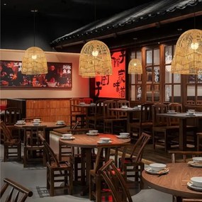 Immax 08262L - Lampadario a sospensione con filo PELO 1xE27/40W/230V diametro 40 cm rattan