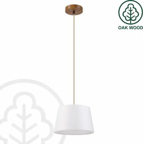 Lampada a sospensione su cavo AIDA 1xE27/60W/230V Ø 25 cm rovere/marrone/bianco