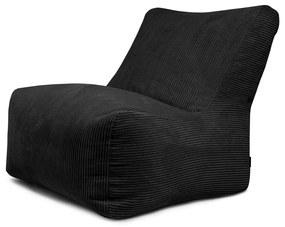 Puof a sacco nero con rivestimento in velluto a coste Seat 100 Lounge – SLOWDOWN