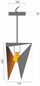 LAMPADA DA SOFFITTO TRIANGOLARE GEOMETRICA NERA APP253-1CP