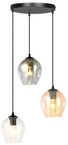 Lampadario a Sospensione in Acciaio e Vetro ISTAR 3 BL PREMIUM 3xE27