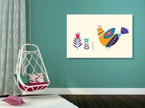 Quadro su tela – Gallinella in stile folk