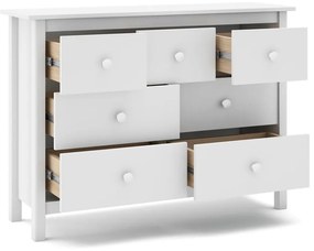 Cassettiera bassa bianca per bambini in legno di pino 110x80 cm Max - Marckeric