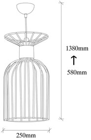 Opviq Lampada a sospensione Vazo 2881 Ø25cm oro antico