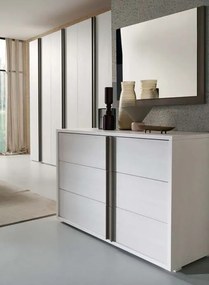 Camera matrimoniale Terry linea Domino finitura Noce Bianco e Grigio Londra