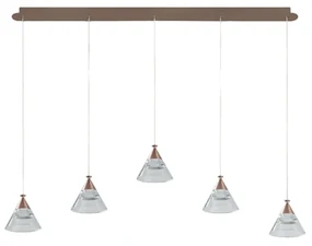 Sospensione Contemporanea Cony Metallo Oro Rosato Led 35W