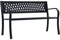 Panchina da Giardino 125 cm Nera in Acciaio 47943