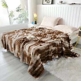 Copriletto marrone in micropile 150x200 cm Victory – My House