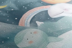 Stampa su tela – Per bambini: animali nel paesaggio innevato