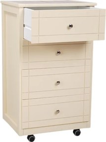 Carrello Cassettiera Giada con piano mattonelle in ceramica AVORIO