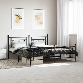 Giroletto Senza Materaso Con Pediera İn Metallo Nero 180x200 Cm /