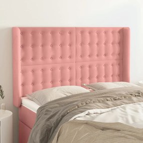 Testiera Ad Orecchio Nera 147x16x118/128 Cm İn Velluto /