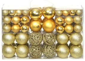 Set Palline di Natale 100 pz 3/4/6 cm, Oro