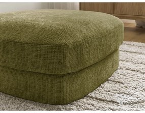 Poggiapiedi color kaki con rivestimento in ciniglia Leonore – Bobochic Paris