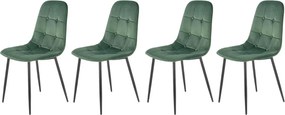 Set di 4 sedie K417 in velluto verde