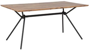 Tavolo da pranzo legno scuro / nero 160 x 90 cm AMSTERDAM Beliani