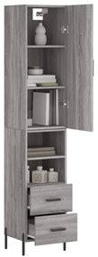 Credenza grigio sonoma 34,5x34x180 cm in legno multistrato