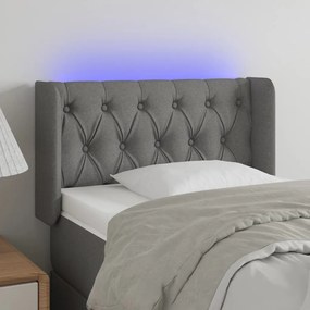 Testiera A Led Grigio Scuro 83x16x78/88 Cm İn Tessuto /