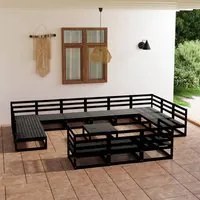 Set Divani da Giardino 14 pz in Legno Massello di Pino cod mxl 37348