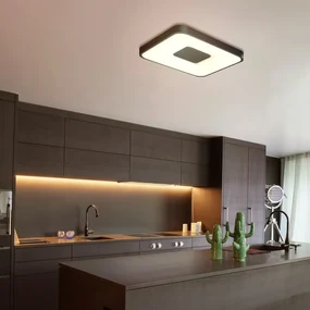 Plafoniera LED moderno Coin, nero54 cm dimmerabile, 4900 lumen MANTRA